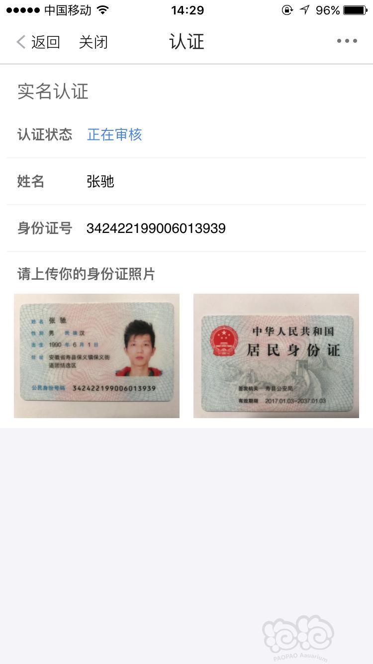 实名认证出现这种状况正常吗 泡泡水族