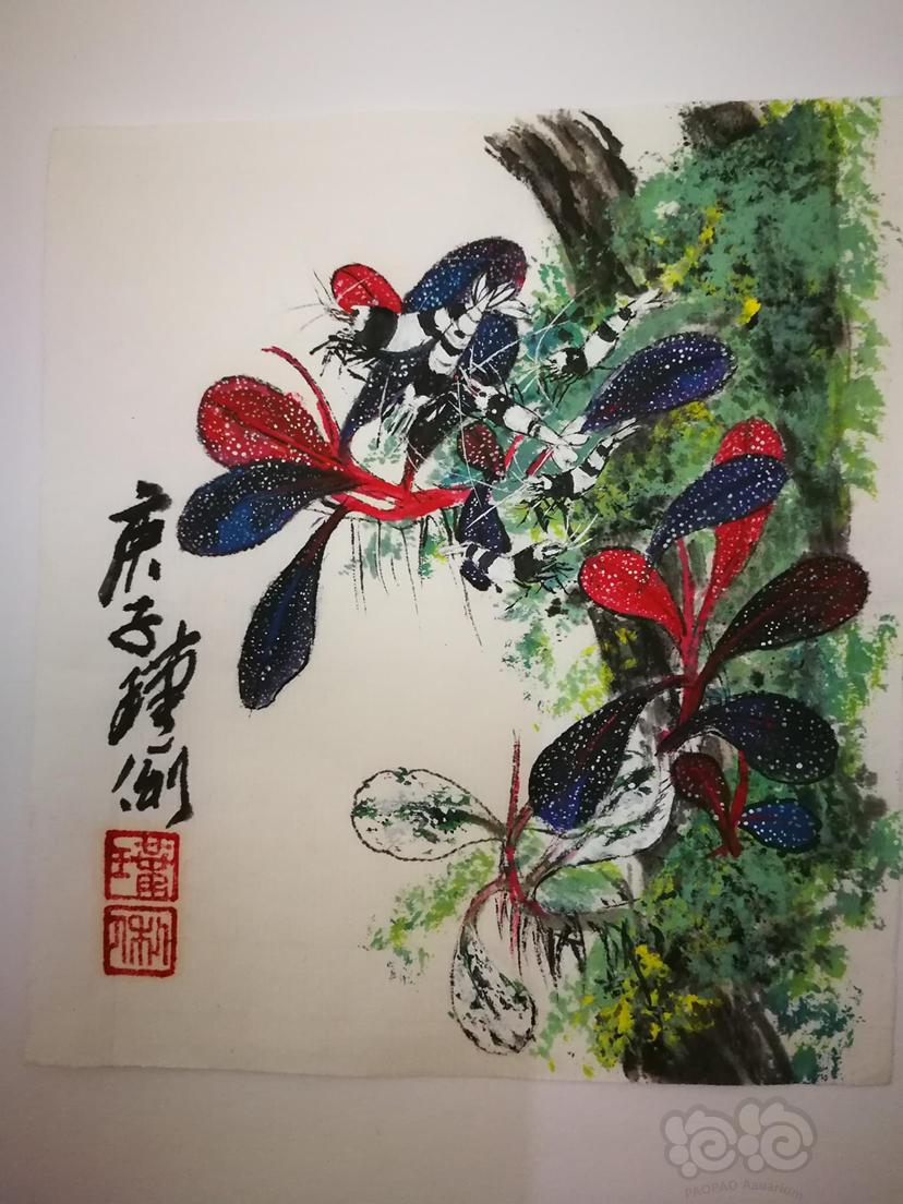 国画“辣椒榕+水晶虾”-图1