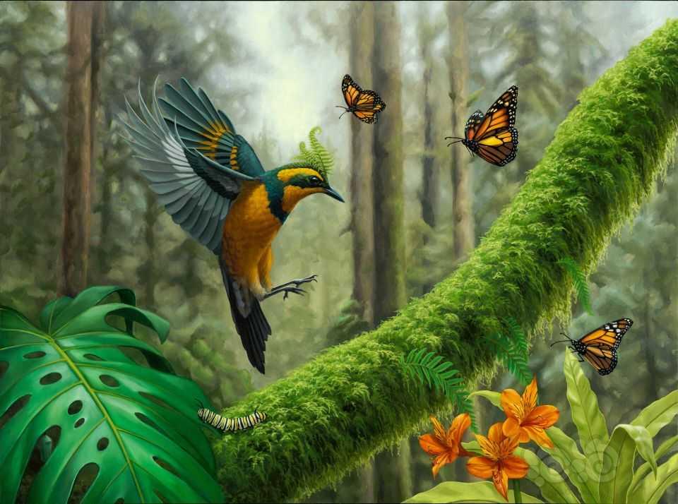 乔恩·清（Jon Ching）的油画，将植物和动物奇妙的融合-图6