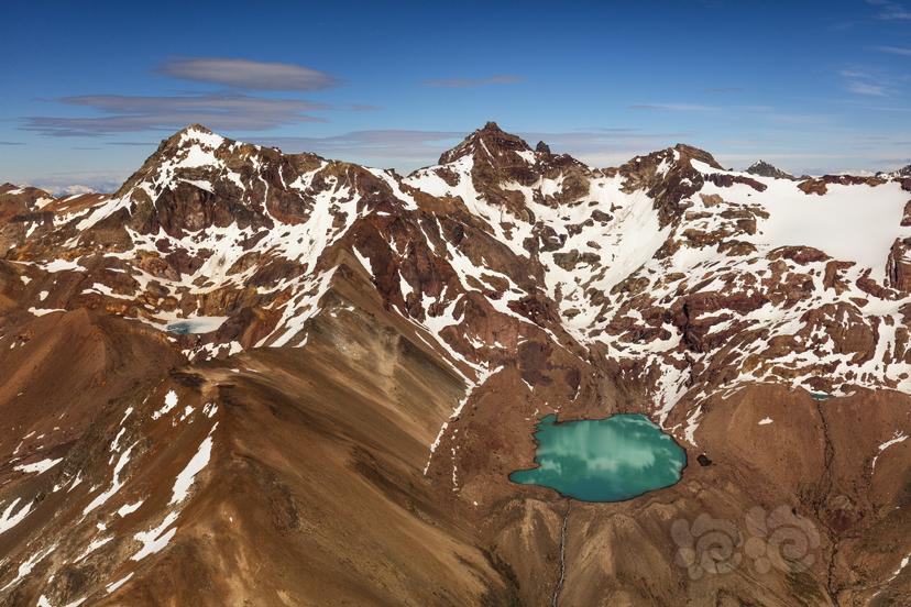 山脉中的冰川湖-图1